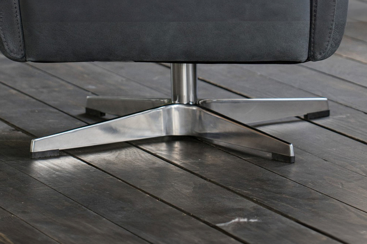 B-Ware KAWOLA Sessel ALINE Drehsessel Sessel Leder schwarz (B/H/T)