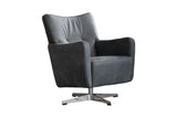 B-Ware KAWOLA Sessel ALINE Drehsessel Sessel Leder schwarz (B/H/T)