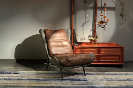 B-Ware KAWOLA Sessel ERIO Cocktailsessel Vintage-Leder braun
