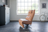 B-Ware KAWOLA Sessel MIKO Relaxsessel drehbar Leder braun