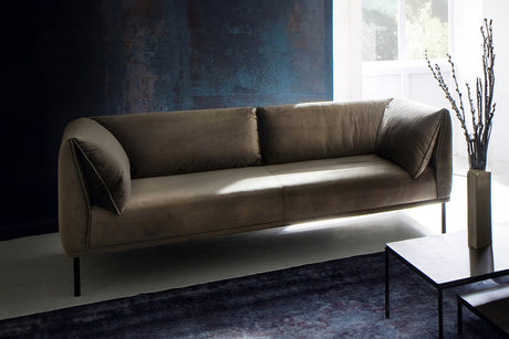 B-Ware KAWOLA Sofa CARRY, 3-Sitzer Stoff olivgrün