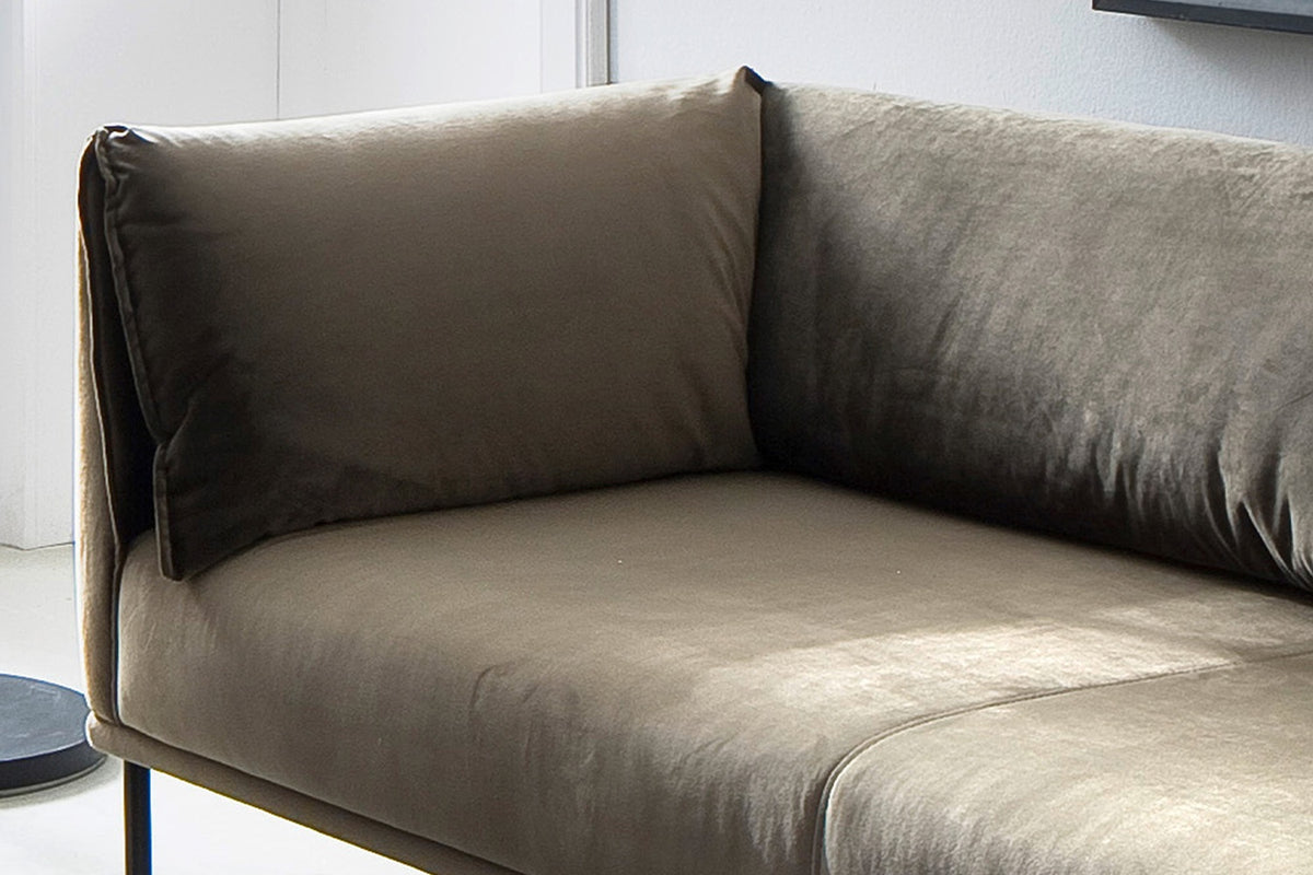 B-Ware KAWOLA Sofa CARRY, 3-Sitzer Stoff olivgrün