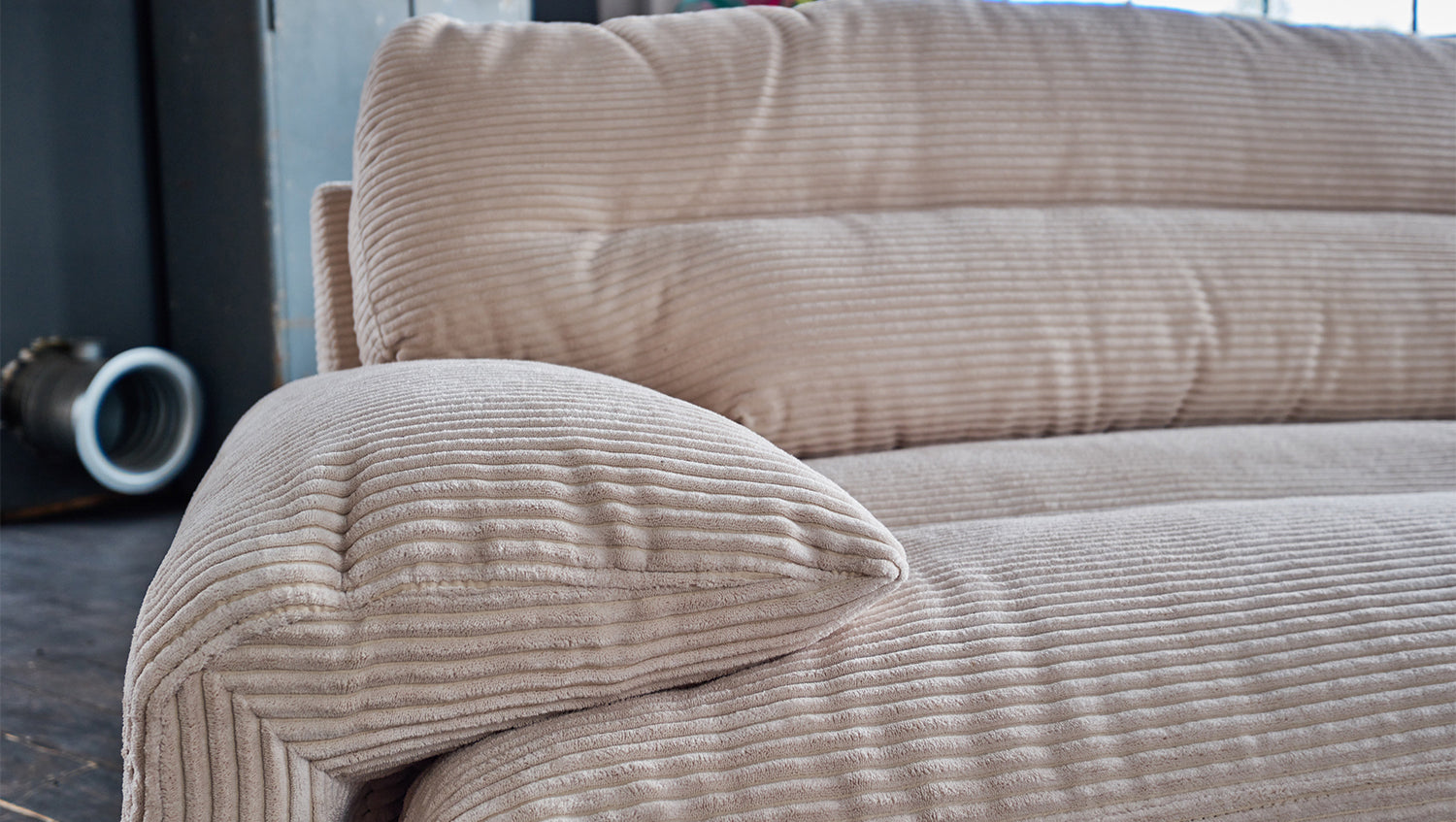 B-Ware KAWOLA Sofa CINE XXL-Sofa 3-Sitzer Cord braun