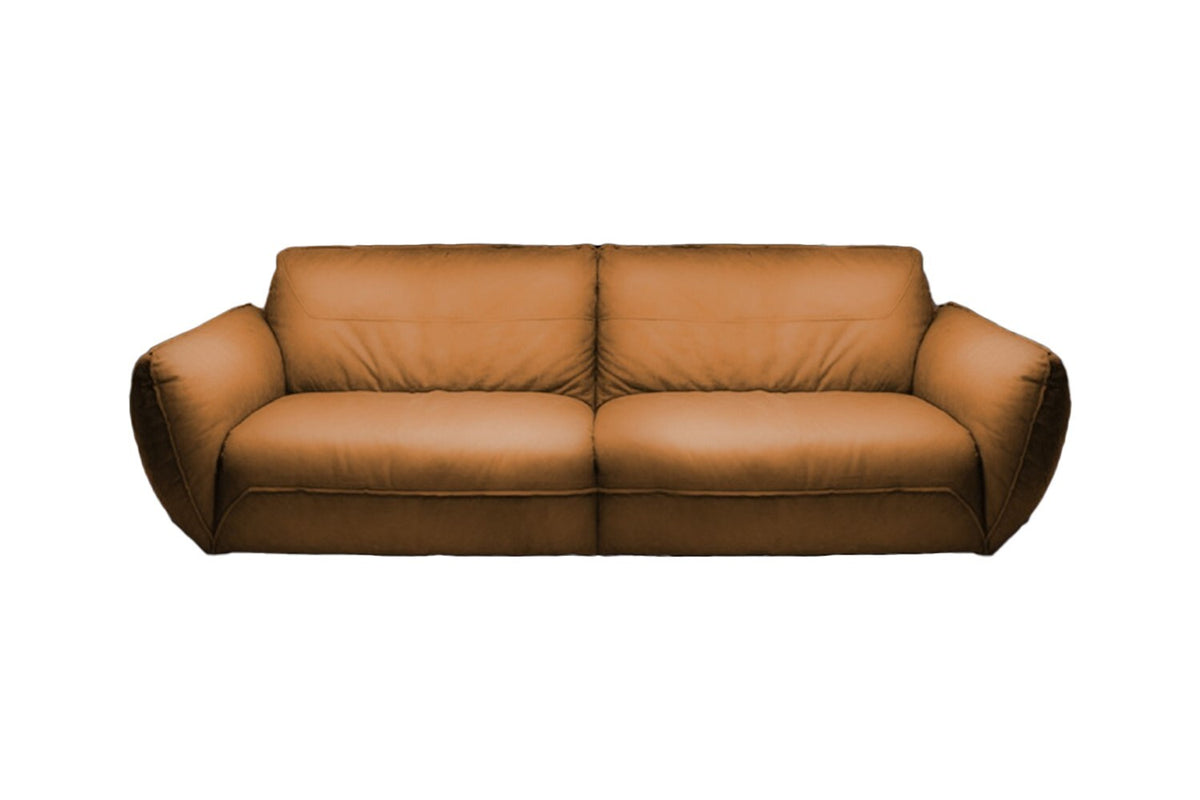 B-Ware KAWOLA Sofa DAVITO 4-Sitzer Megasofa Leder cognac