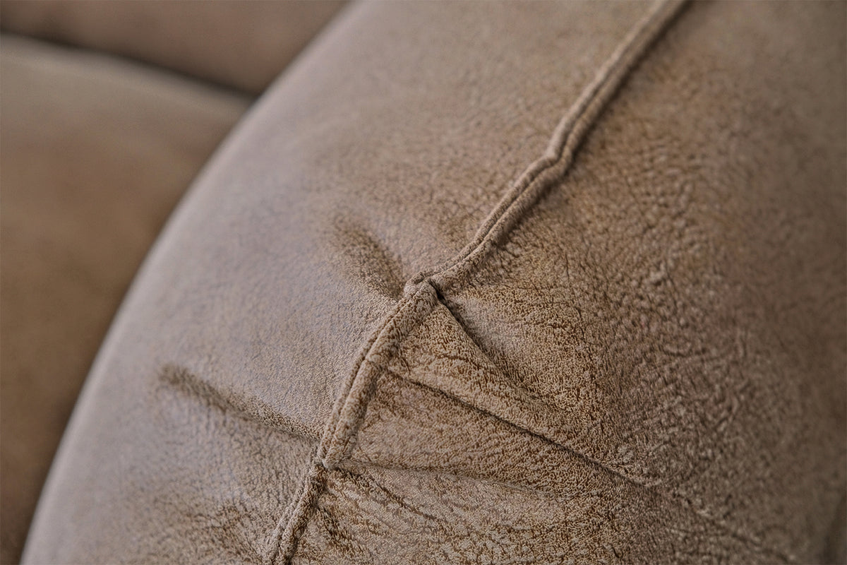 B-Ware KAWOLA Sofa DAVITO Ecksofa Lederimitat im Vintagelook braun Recamiere links