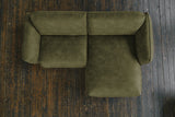 B-Ware KAWOLA Sofa DAVITO Ecksofa Lederimitat im Vintagelook olivgrün Recamiere rechts