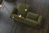 B-Ware KAWOLA Sofa DAVITO Ecksofa Lederimitat im Vintagelook olivgrün Recamiere rechts