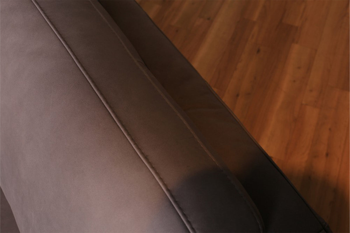 B-Ware KAWOLA Sofa Deside 3-Sitzer Leder Pallino grau