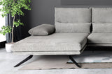 B-Ware KAWOLA Sofa FENICE Ecksofa Stoff Recamiere links light grey