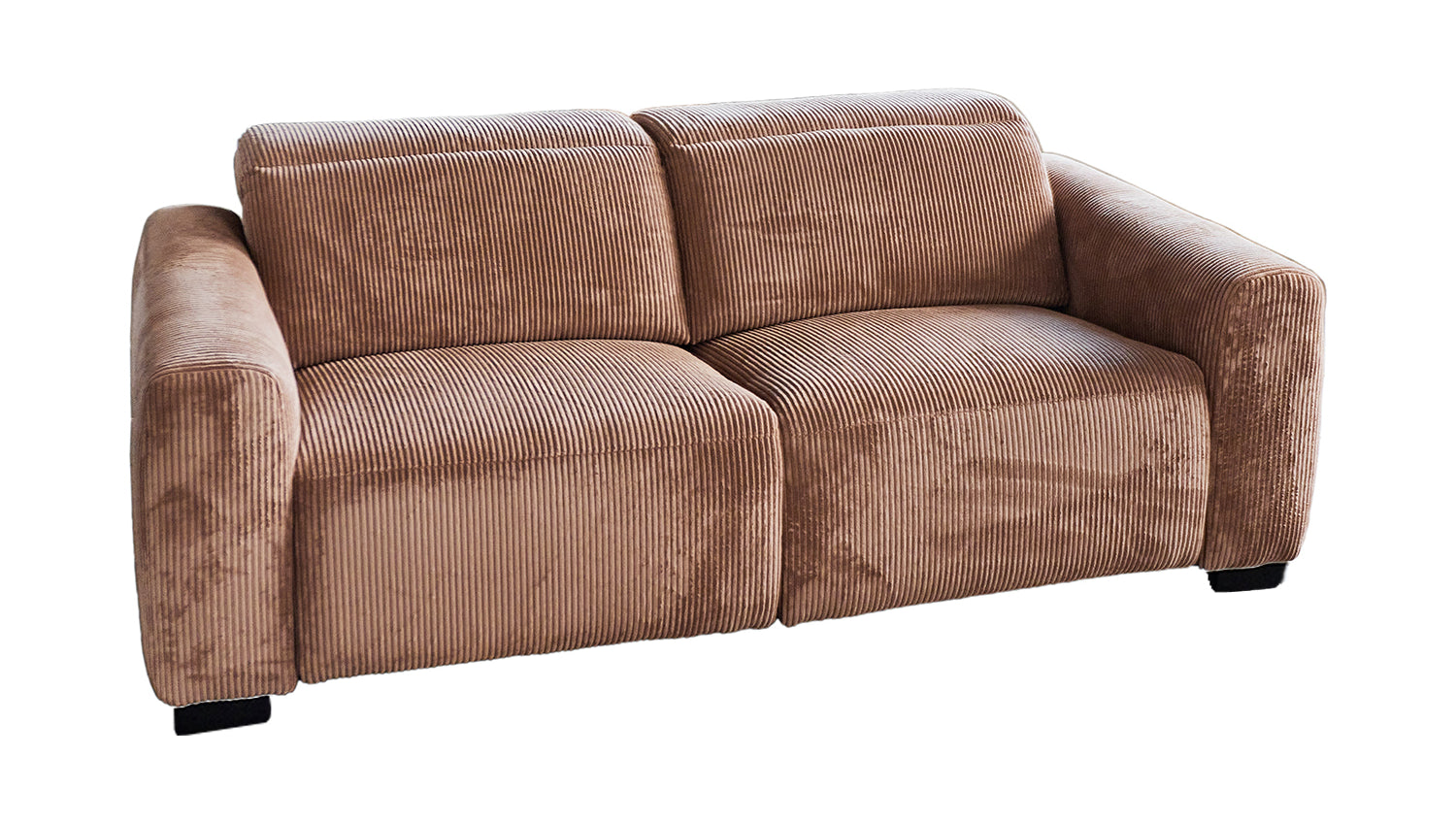 B-Ware KAWOLA Sofa FINN 3-Sitzer mit Relaxfunktion Cord braun