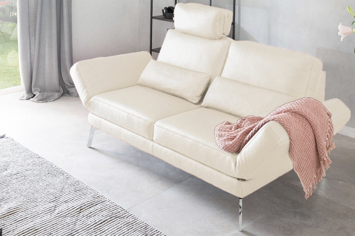 B-Ware KAWOLA Sofa HURRICANE 2-Sitzer Leder weiß