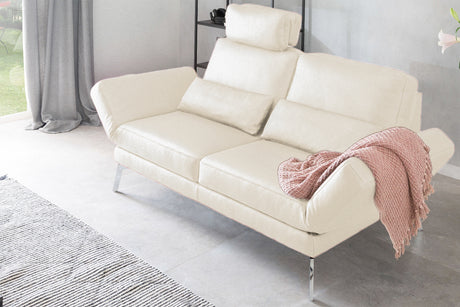B-Ware KAWOLA Sofa HURRICANE 2-Sitzer Leder weiß