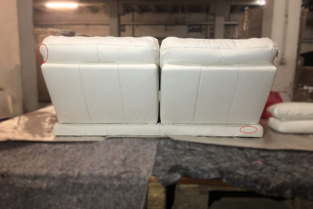 B-Ware KAWOLA Sofa HURRICANE 2-Sitzer Leder weiß