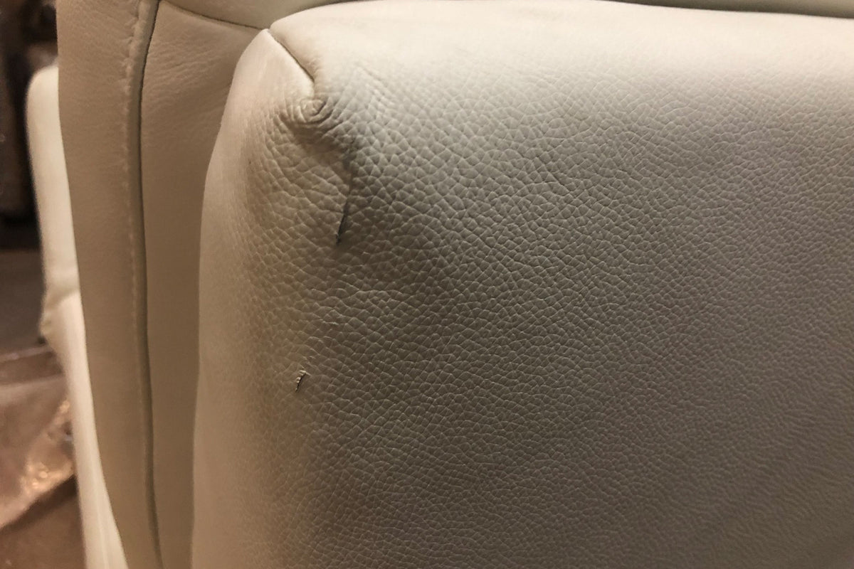 B-Ware KAWOLA Sofa HURRICANE 2-Sitzer Leder weiß