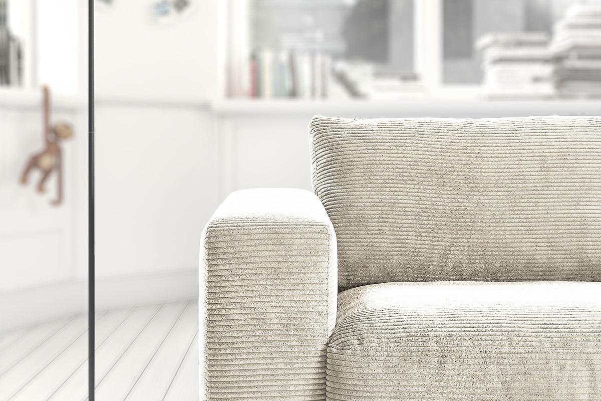 B-Ware KAWOLA Sofa MADELINE 2-Sitzer Cord cremeweiß