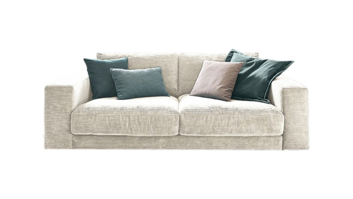 B-Ware KAWOLA Sofa MADELINE 2-Sitzer Cord cremeweiß