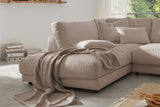 B-Ware KAWOLA Sofa MADELINE Ecksofa Cord taupe Recamiere links