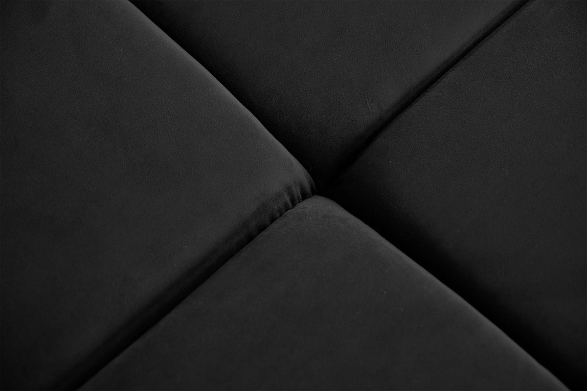 B-Ware KAWOLA Sofa NEVADA Ecksofa Velvet schwarz Recamiere rechts mit motorischem Sitzvorzug