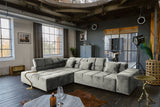B-Ware KAWOLA Sofa NEVADA Ecksofa Velvet silber Recamiere links