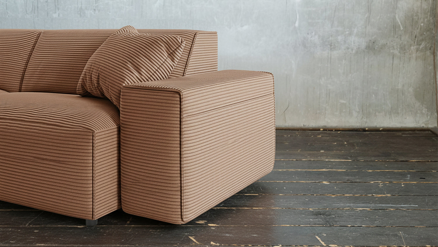 B-Ware KAWOLA Sofa RANI Ecksofa Cord rost Recamiere links