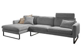 B-Ware KAWOLA Sofa RICARDA Ecksofa Cord grau Recamiere links