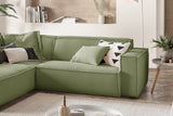 B-Ware KAWOLA Sofa SAMU Ecksofa Cord olivgrün Recamiere links