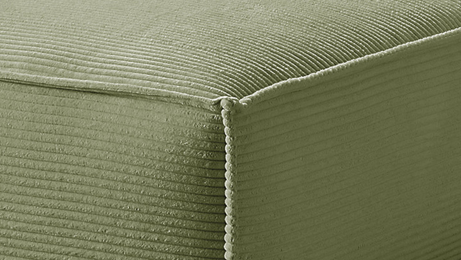 B-Ware KAWOLA Sofa SAMU Ecksofa Cord olivgrün Recamiere links