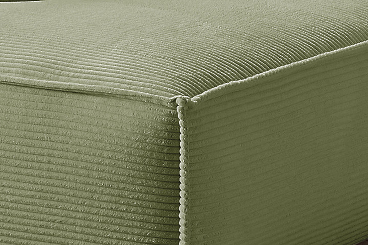 B-Ware KAWOLA Sofa SAMU Ecksofa Cord olivgrün Recamiere links
