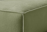 B-Ware KAWOLA Sofa SAMU Ecksofa Cord olivgrün Recamiere links