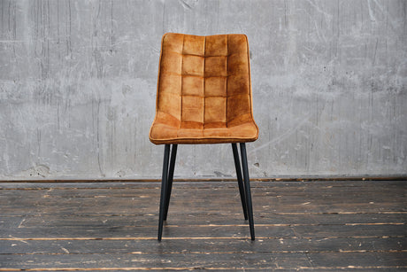 B-Ware KAWOLA Stuhl CLARA Esszimmerstuhl Velvet cognac