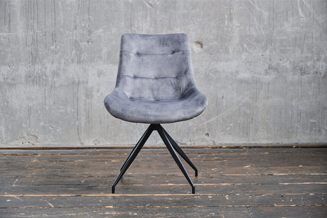 B-Ware KAWOLA Stuhl ENYA Esszimmerstuhl Velvet grau