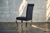 B-Ware KAWOLA Stuhl LEIA Esszimmerstuhl Barock Velvet schwarz