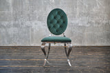 B-Ware KAWOLA Stuhl LINDA Esszimmerstuhl Barock Velvet grün