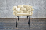 B-Ware KAWOLA Stuhl MONTY Designstuhl Velvet cremeweiß