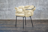 B-Ware KAWOLA Stuhl MONTY Designstuhl Velvet cremeweiß