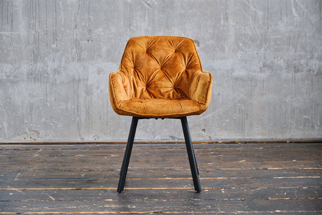 B-Ware KAWOLA Stuhl XINA Esszimmerstuhl Velvet cognac
