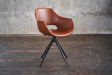 B-Ware KAWOLA Stuhl ZAJA Esszimmerstuhl Kunstleder drehbar Vintage cognac