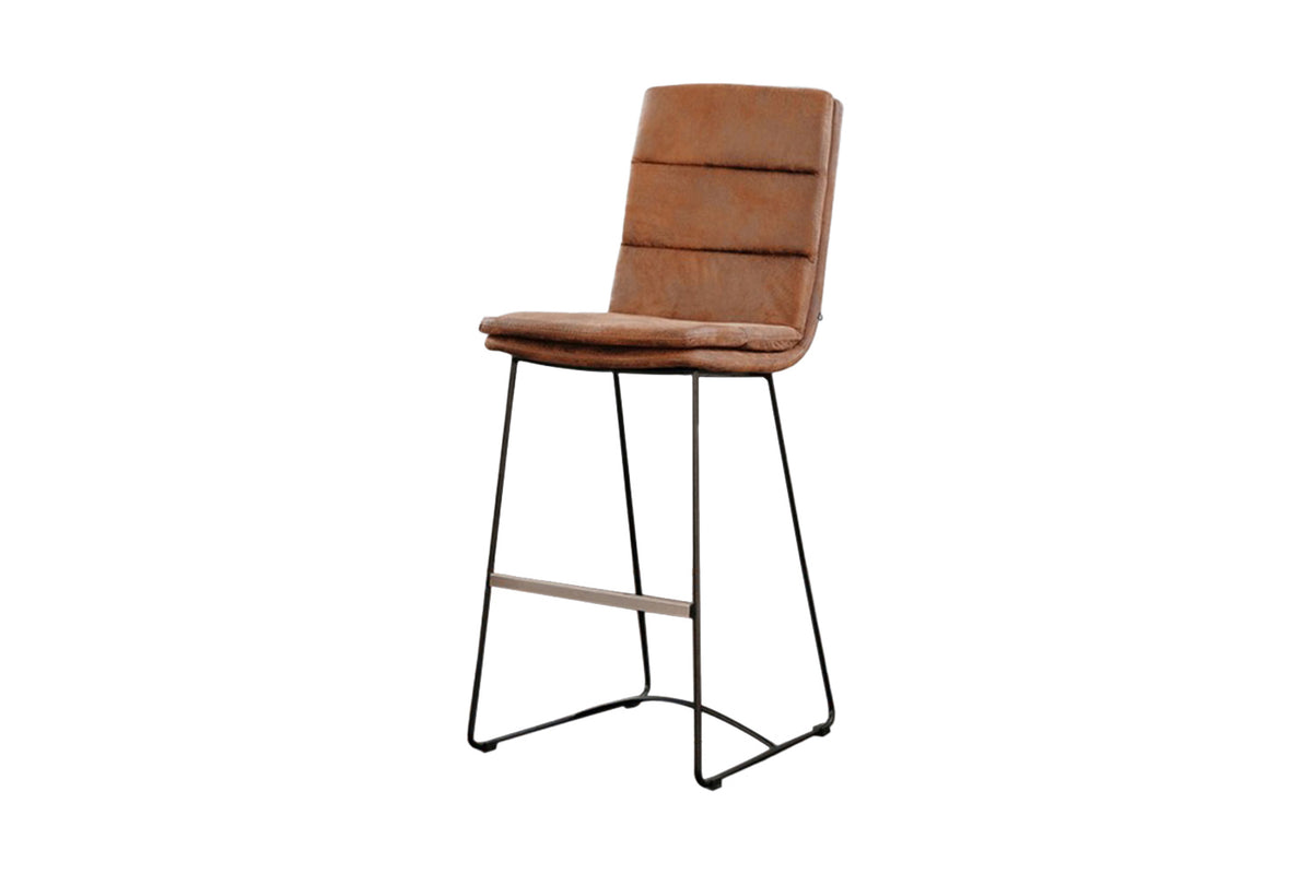 B-Ware_ KAWOLA Thekenhocker Vince Microfaser braun