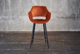 B-Ware KAWOLA Thekenhocker ZAJA Barstuhl Sitzhöhe 65 cm Velvet cognac