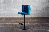 KAWOLA Barhocker JADA Drehstuhl höhenverstellbar Velvet blau