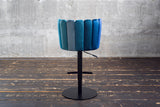 KAWOLA Barhocker JADA Drehstuhl höhenverstellbar Velvet blau
