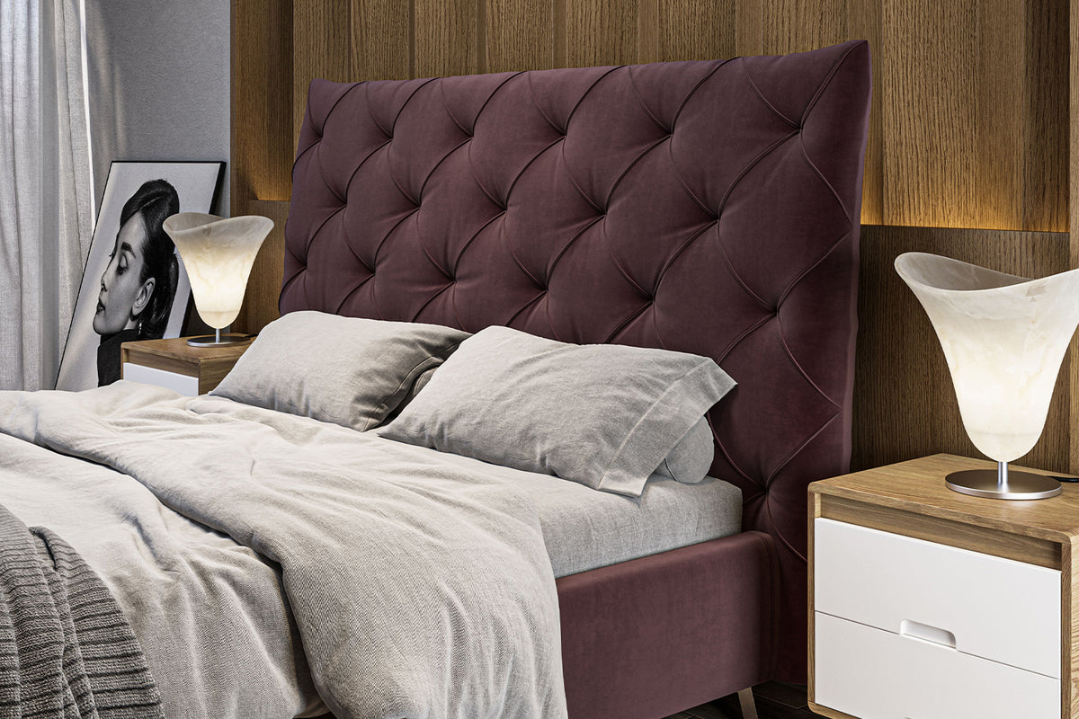 KAWOLA Bett ANNY Polsterbett Velvet purple