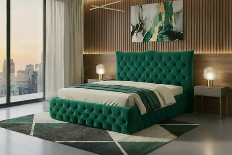 KAWOLA Bett BERTINI Polsterbett Velvet grün mit Lattenrost, 200 x 160 cm