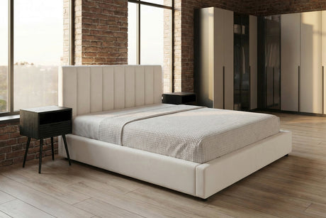 KAWOLA Bett CATTURA Polsterbett Velvet creme, 200 x 160 cm, Mit Lattenrost