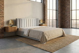 KAWOLA Bett CATTURA Polsterbett Velvet grau, 200 x 200 cm, Mit Lattenrost