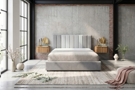 KAWOLA Bett CATTURA Polsterbett Velvet grau