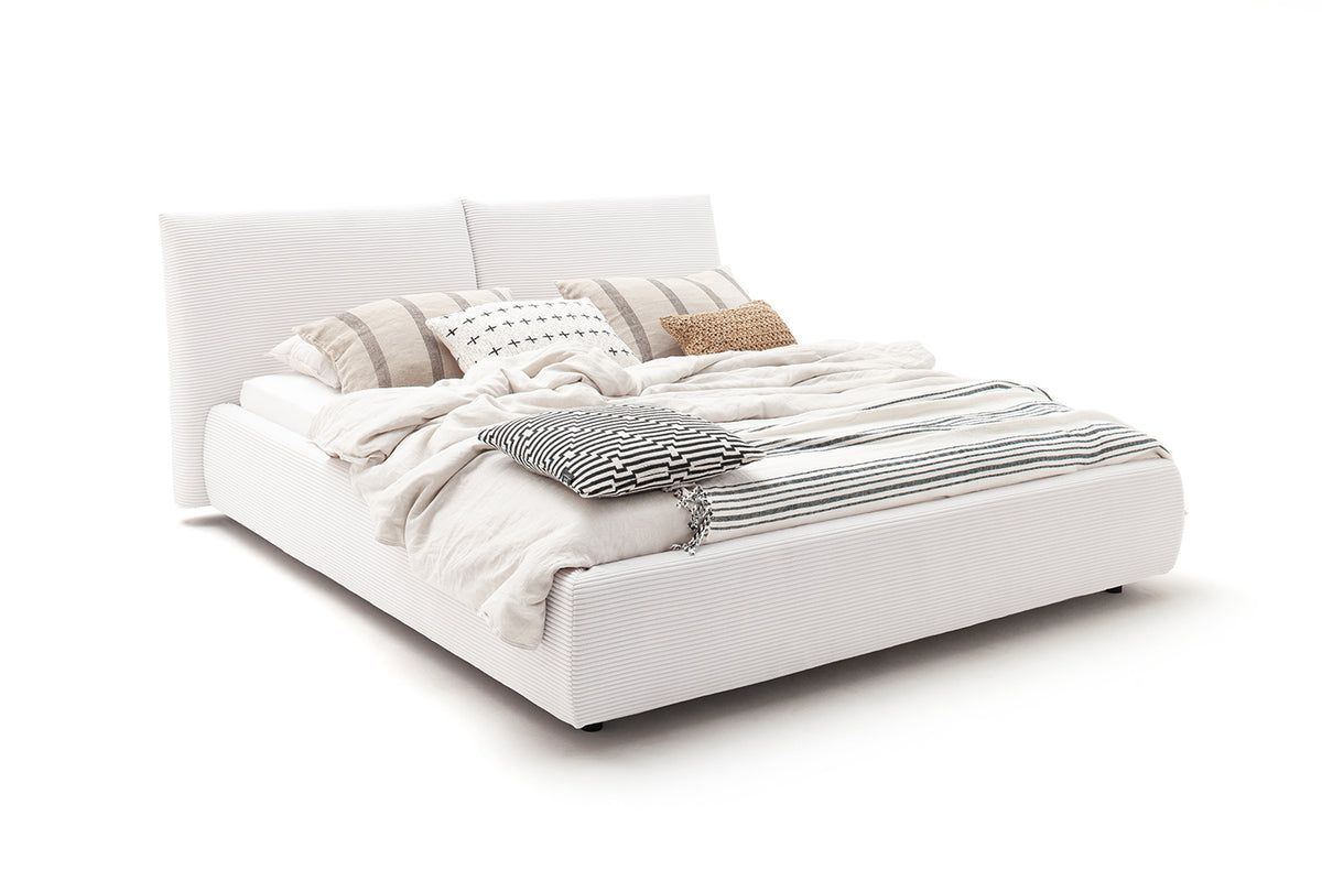 KAWOLA Bett HENRY Polsterbett Cord cremeweiß