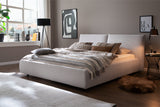 KAWOLA Bett HENRY Polsterbett Cord cremeweiß, 200 x 200 cm