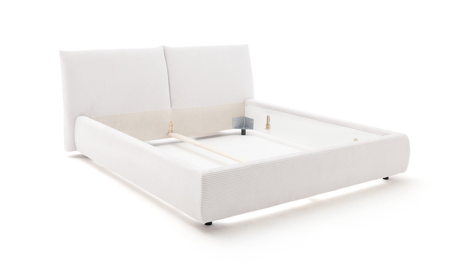 KAWOLA Bett HENRY Polsterbett Cord cremeweiß