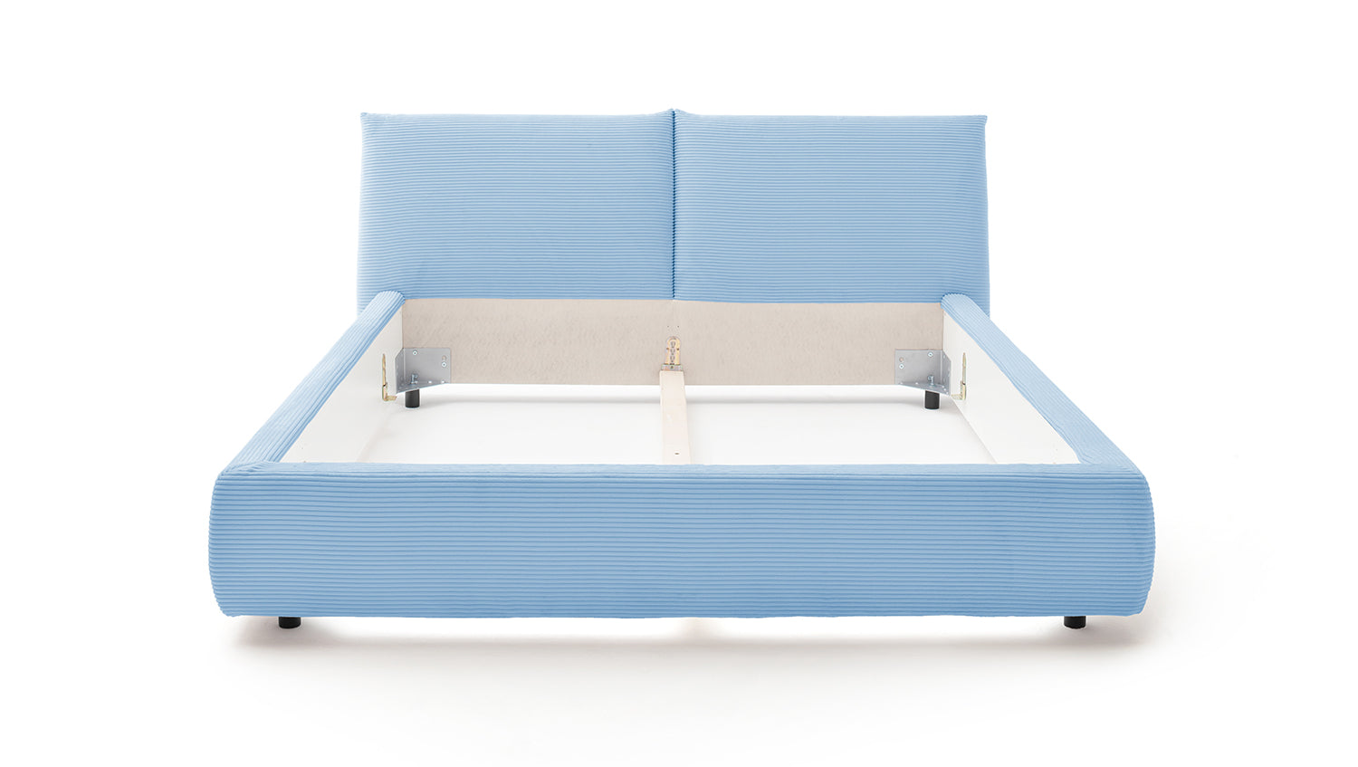 KAWOLA Bett HENRY Polsterbett Cord hellblau